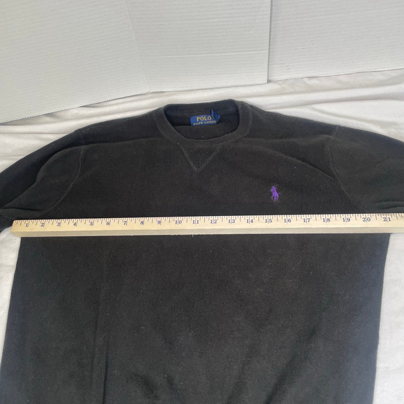 Polo Ralph Lauren Men's M Black Cotton Crewneck Purple Pony - Picture 10 of 16